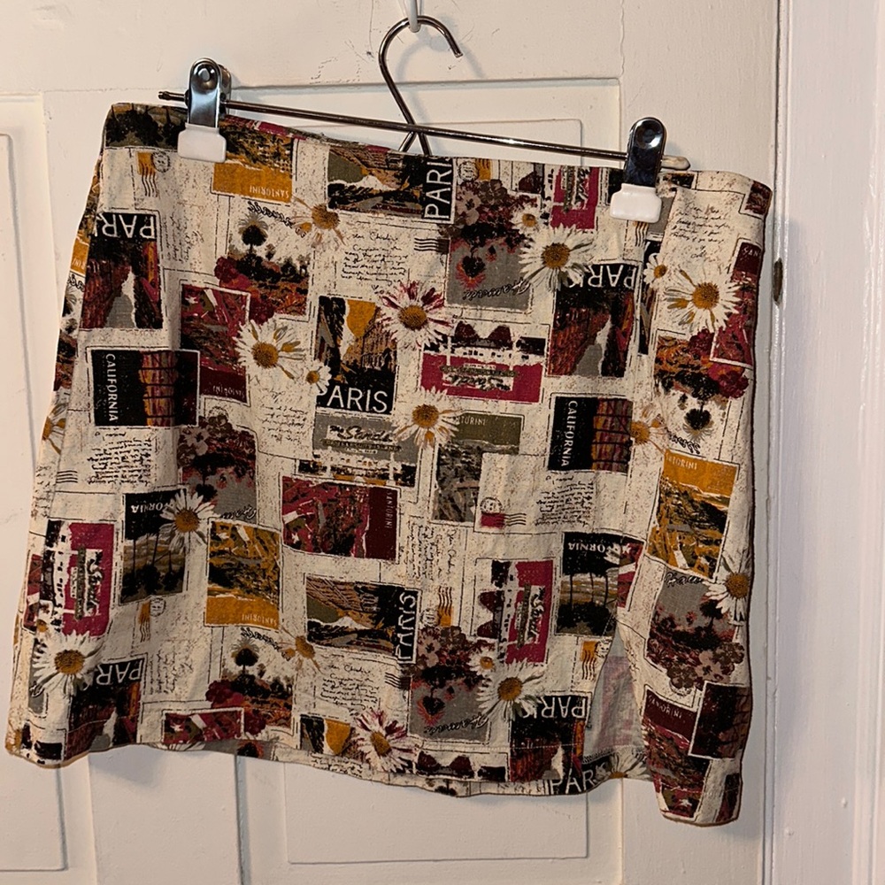Linen postcard skirt